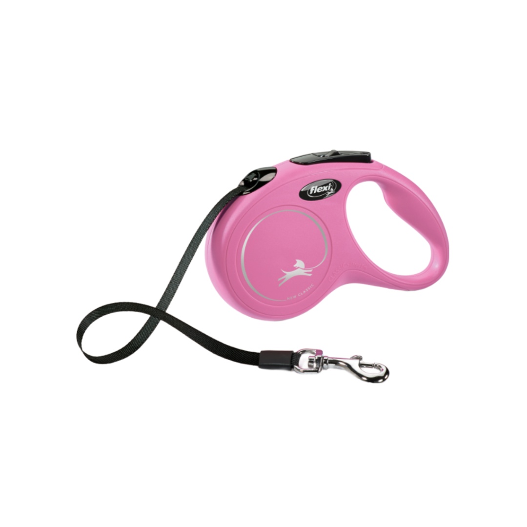 Flexi New Classic S Tape Dog Lead 5m Pink