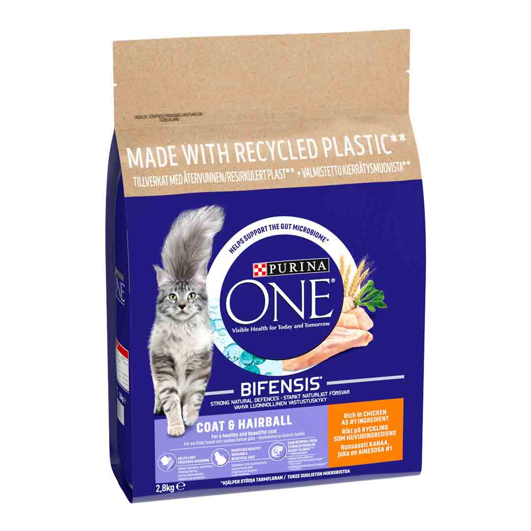 Purina One Coat and Hairball Dry Cat Food 2.8kg
