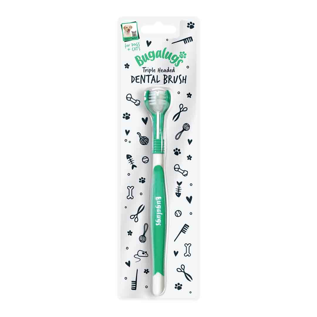 Bugalugs Triple Headed Toothbrush for Dogs