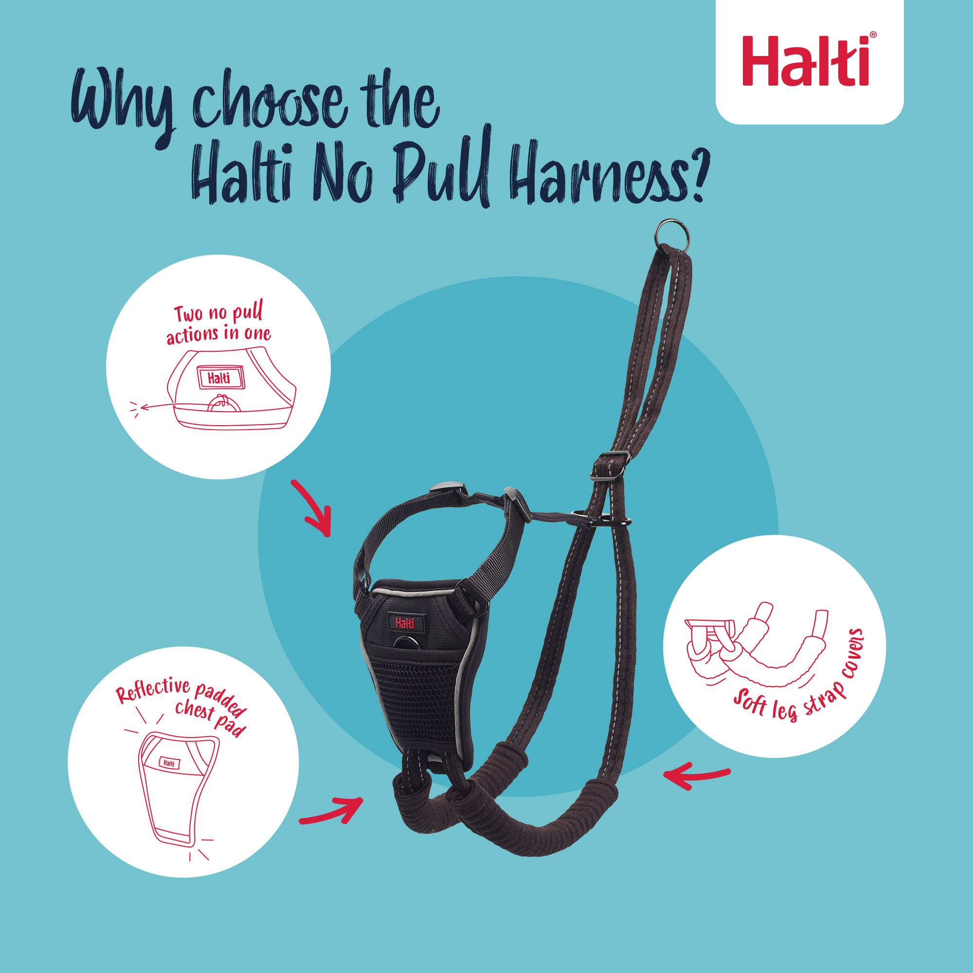 Halti No Pull Dog Harness Black Medium