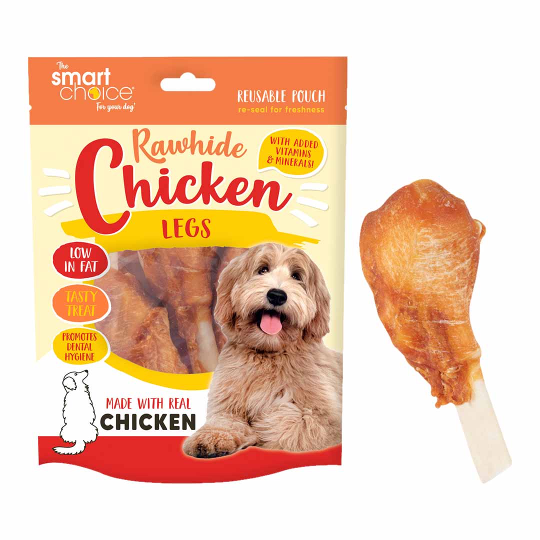 Smart Choice Rawhide & Chicken Leg Dog Treat 3 Pack 120g
