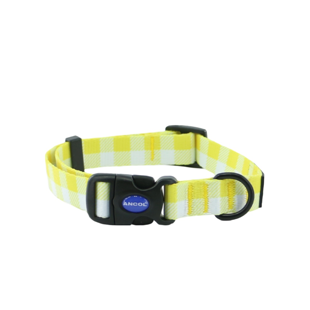 Soho Pet Collection Yellow Check Dog Collar Medium