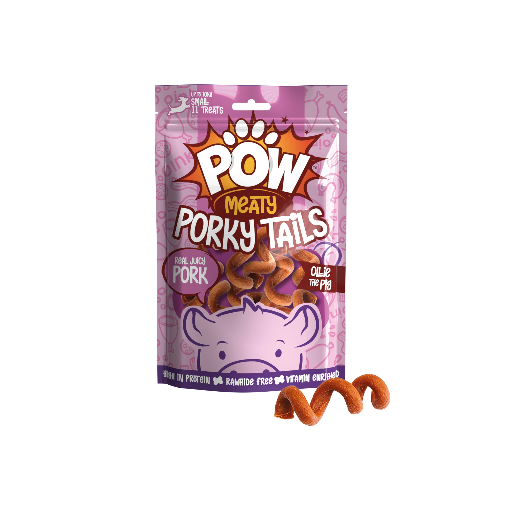 POW Porky Tails Dog Treat 11 Pack 110g