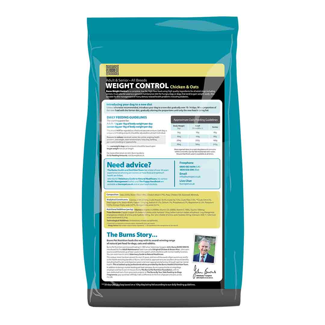 Burns Weight Control Dry Dog Food, 12kg
