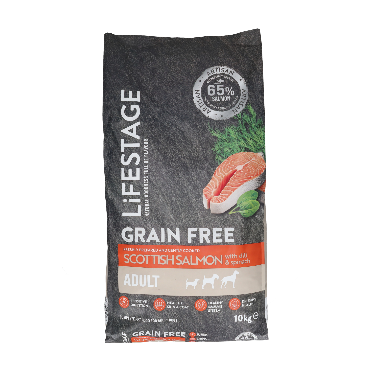 Lifestage Artisan Grain Free Adult Dog Food Scottish Salmon with Dill & Spinach 10kg