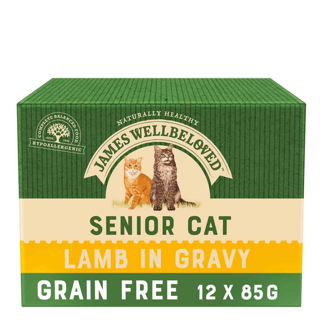 James Wellbeloved Cat Senior Lamb Complete Wet Cat Food Pouches, 85g