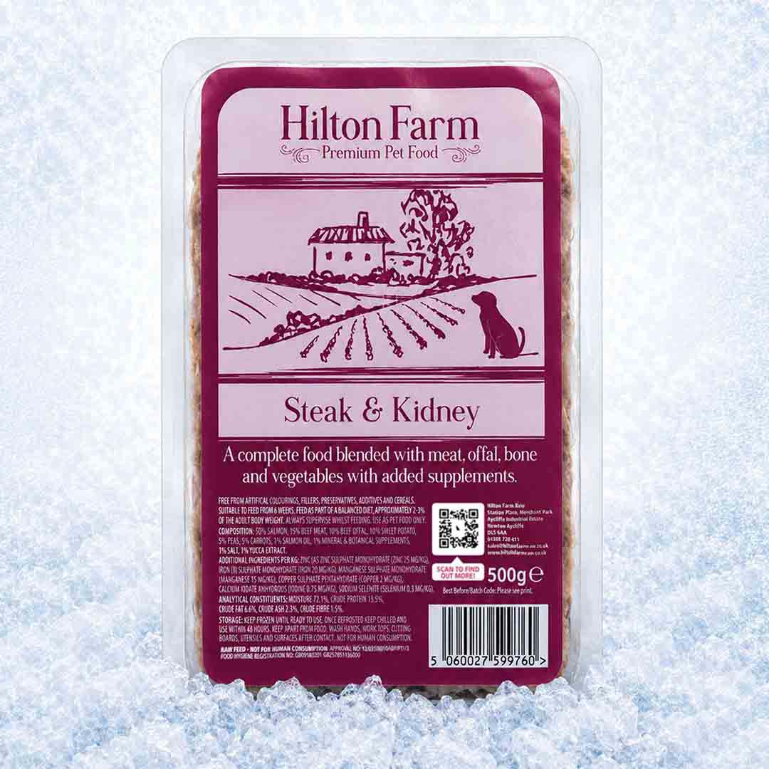 Hilton Farm Steak & Kidney Raw Food, 500g 
