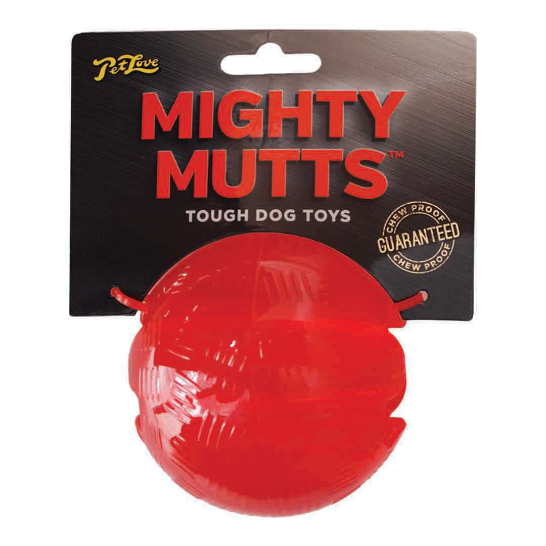 Mighty Muts Rubber Ball Dog Toy, Large