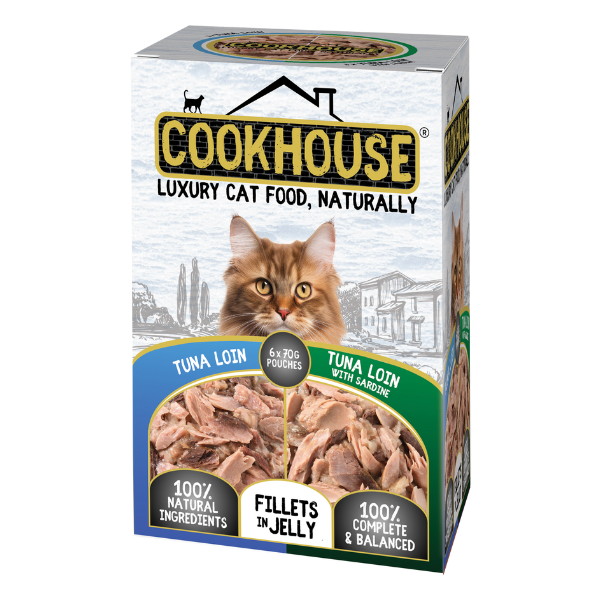 Cookhouse Luxury Complete Cat Food Tuna Loin Fillets in Jelly Multipack 6x70g