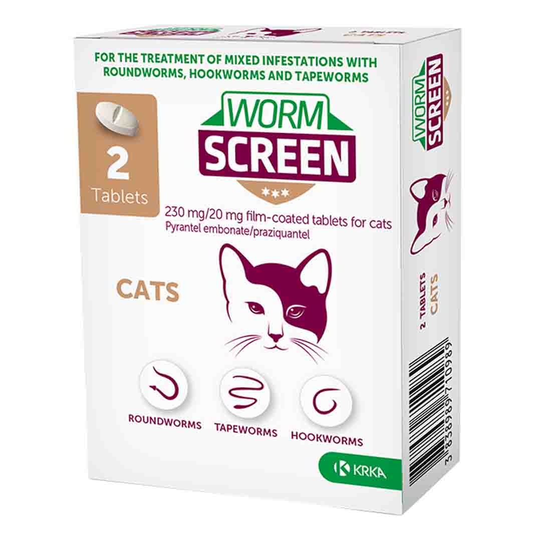 Worm Screen Worming Tablets for Cats, 2 Tablets
