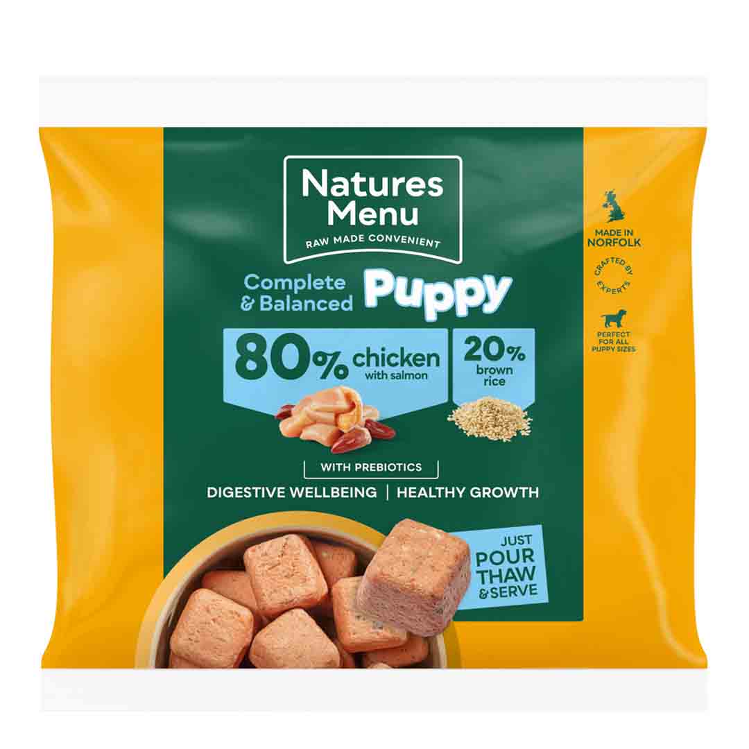 Natures Menu Frozen Nuggets Chicken, Salmon and Rice, Raw Puppy Food 1kg