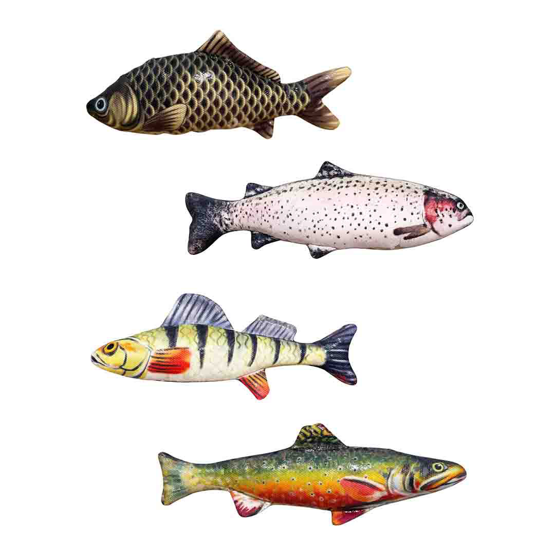 Hem and Boo Rubber Coated Fish Dog Toy