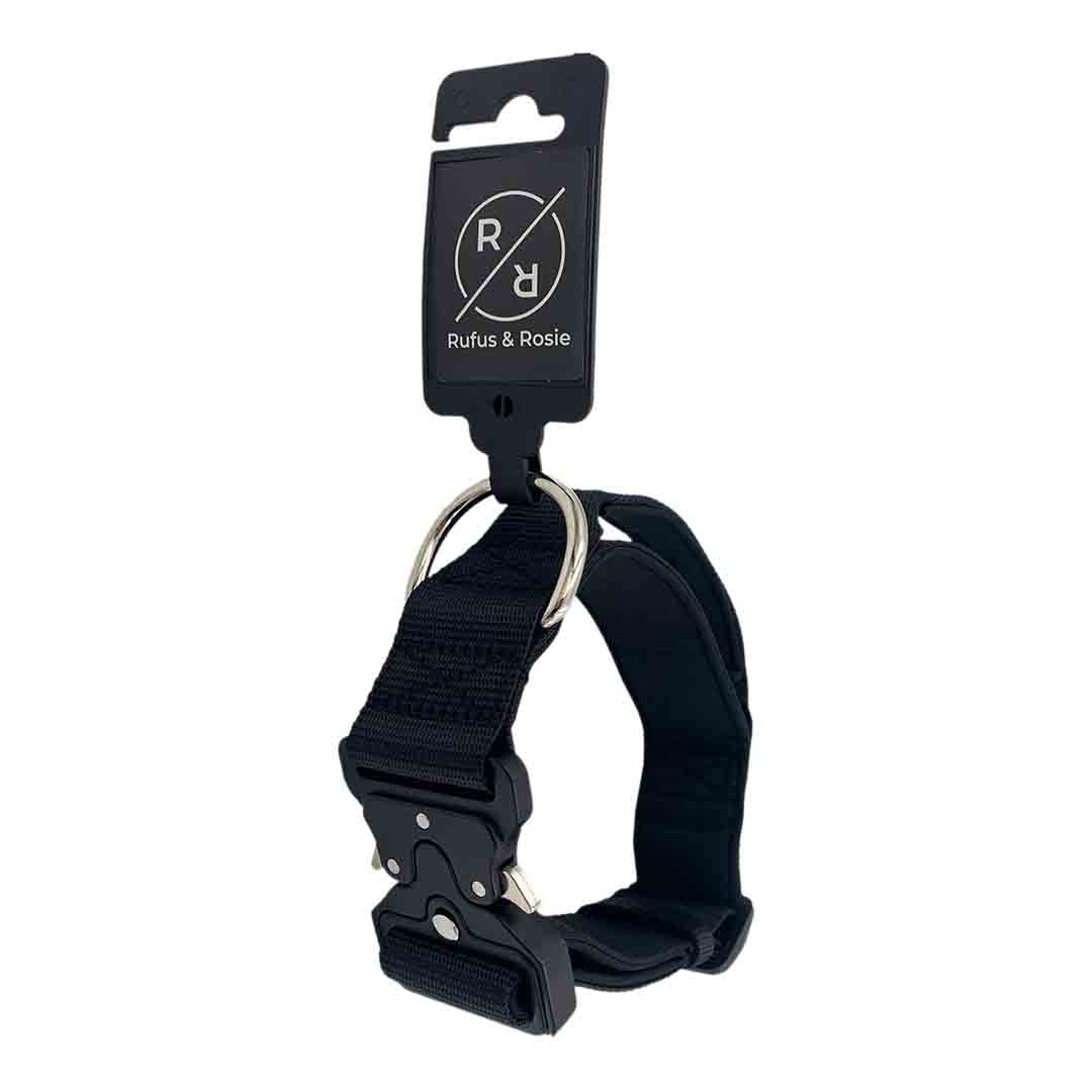 Rufus & Rosie Black Handle Dog Collar XS