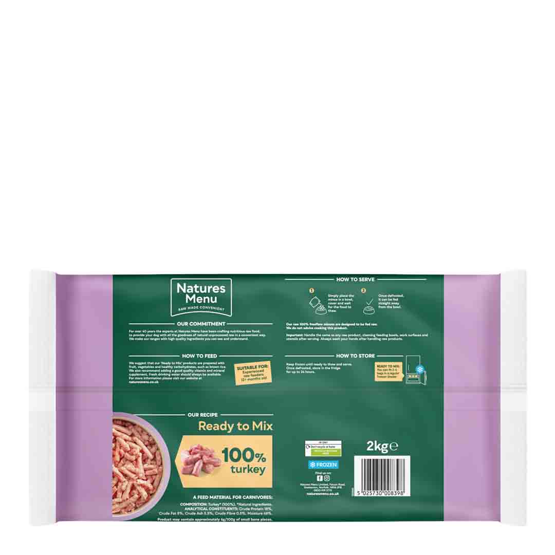 Nature’s Menu Raw Freeflow Turkey Dog Food 2kg