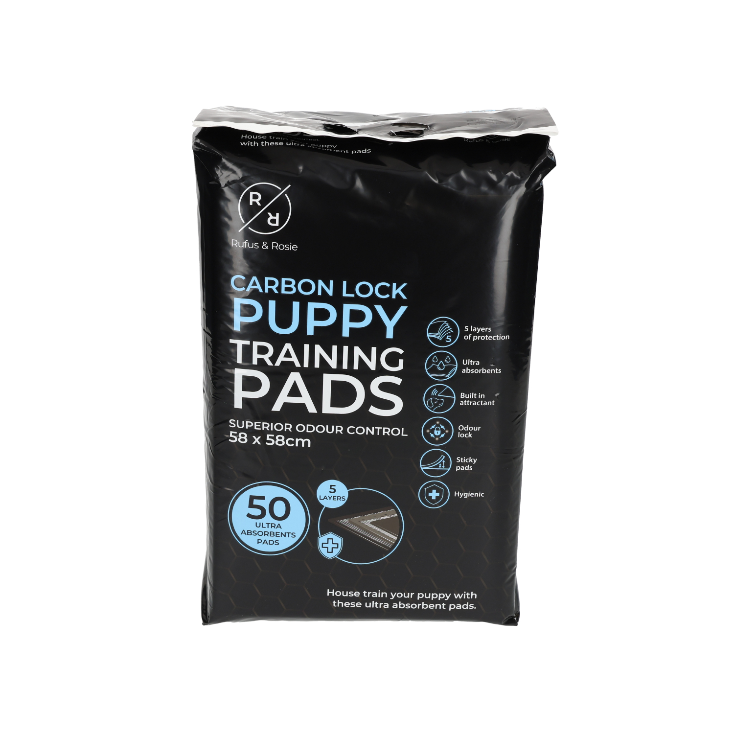 Rufus & Rosie Puppy Pads, Carbon Lock,