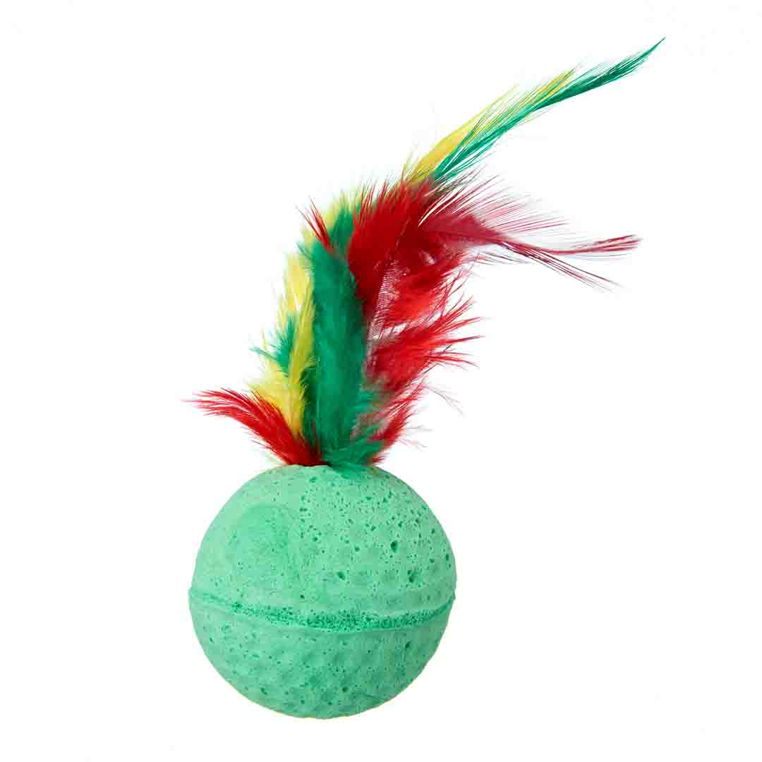 Rufus & Rosie Feather Rattle Ball Cat Toy