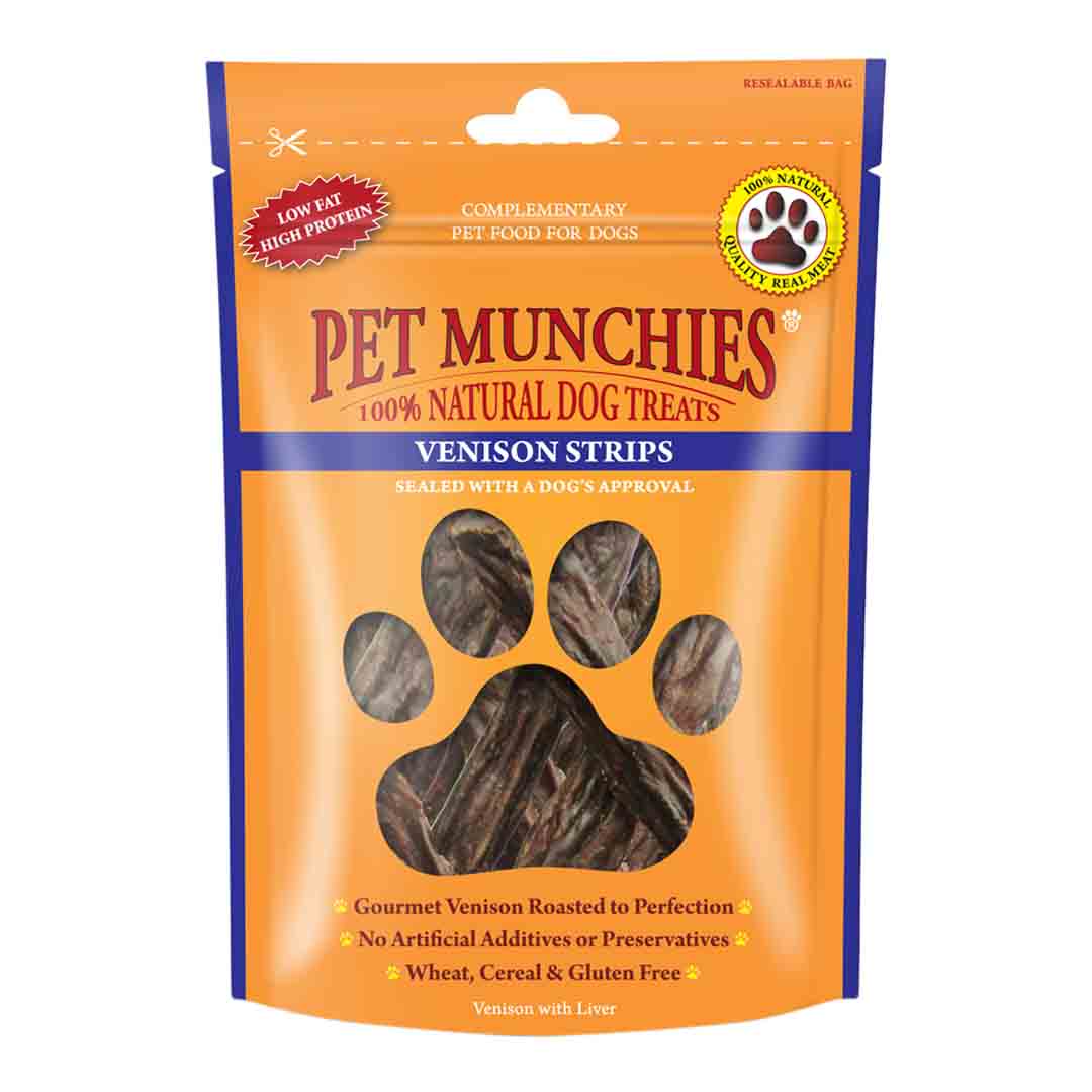 Pet Munchies Venison Strips Dog Treats, 75g