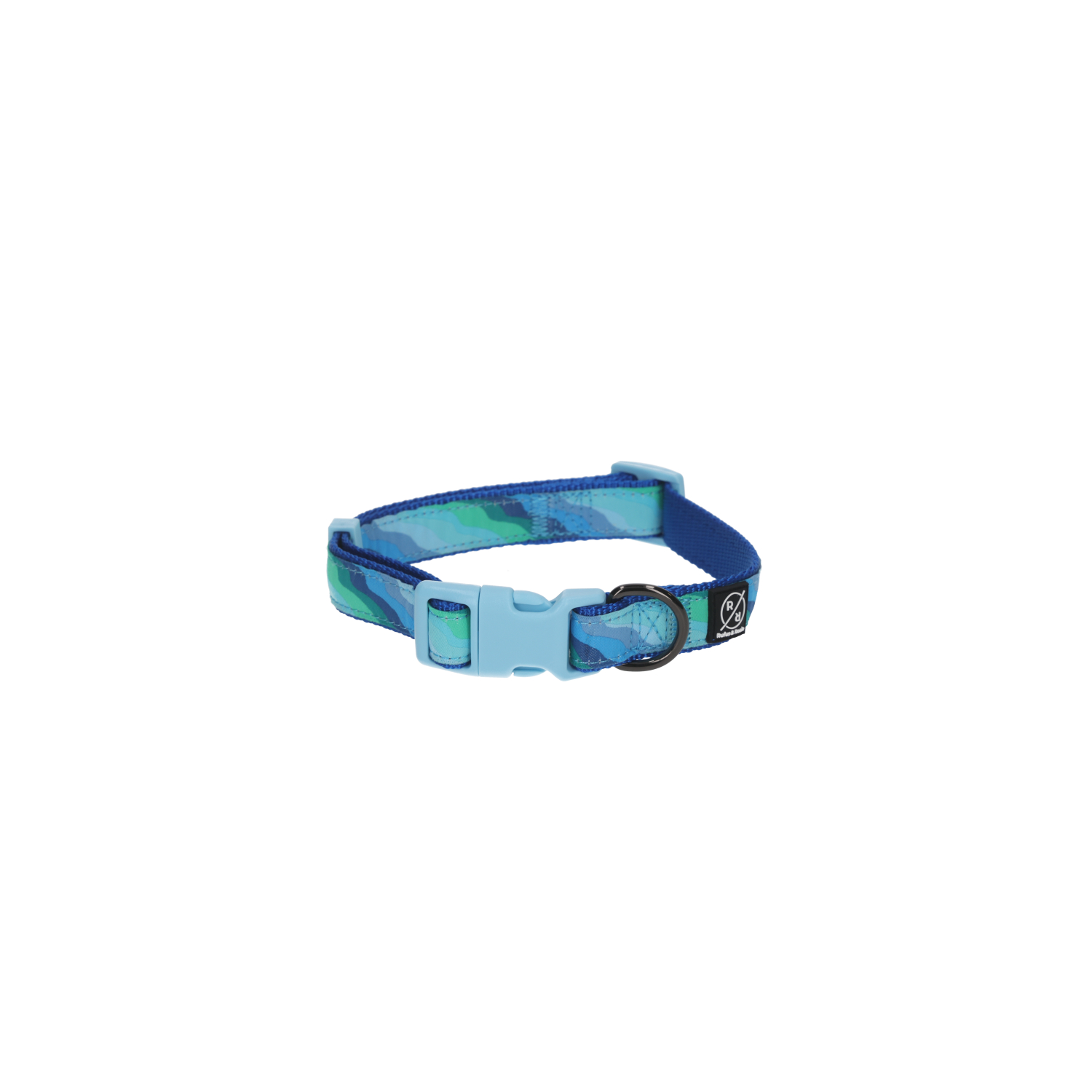 Rufus & Rosie Seashore Blue Adjustable Dog Collar, Large
