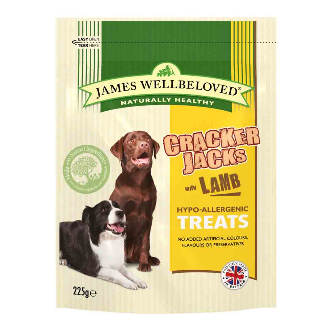 James Wellbeloved CrackerJacks Dog Treats, Lamb, Rice & Tomato, 225g