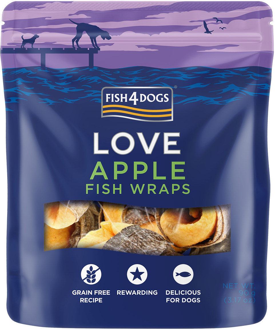 Fish4Dogs Love Apple Fish Wraps Dog Treats 100g