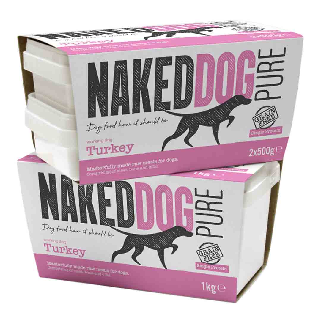 NAKED Dog Raw Dog Food Pure Turkey 2x500g