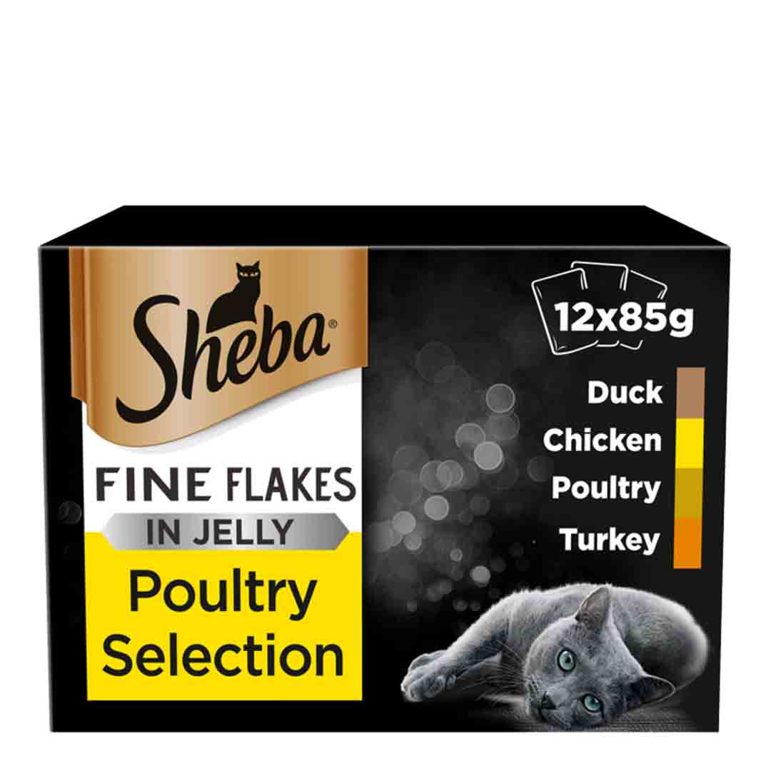 Sheba Pouch Fine Flakes Poultry Selection 12x85g