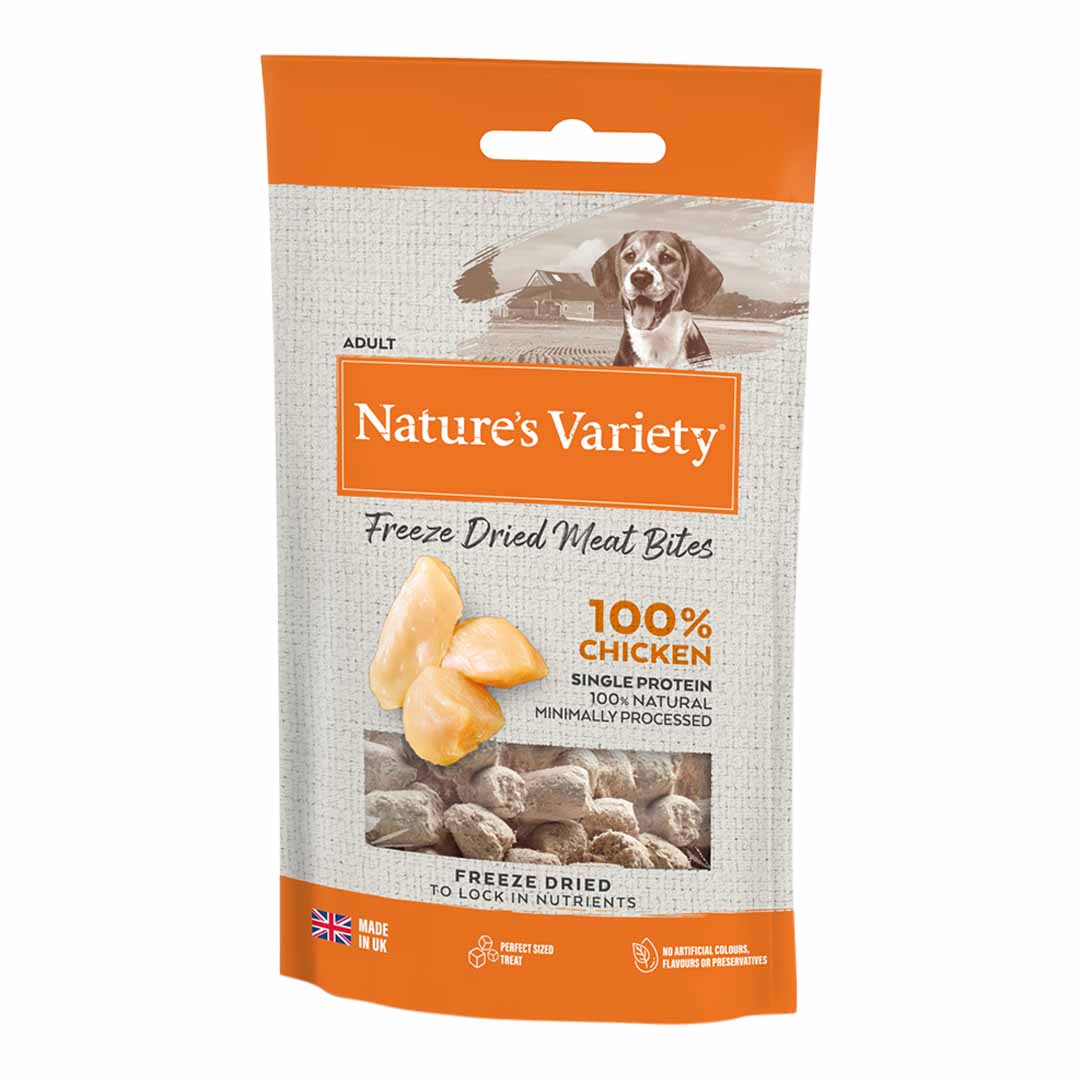 Nature's Variety Freeze Dried Chicken Bites, Dog Treats 20g