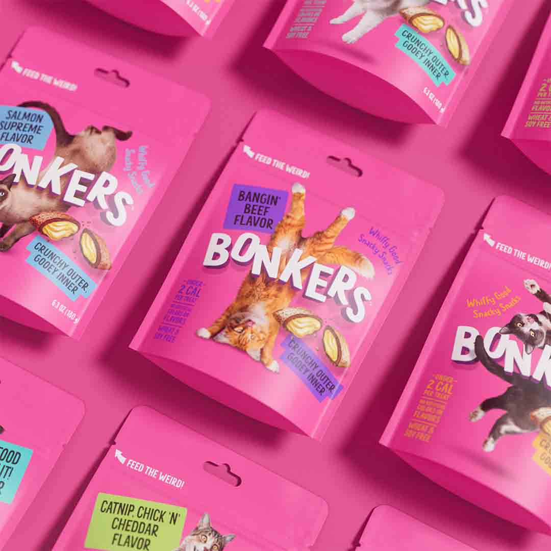 Bonkers Cat Bites, Bangin' Beef Flavoured Cat Treats 180g
