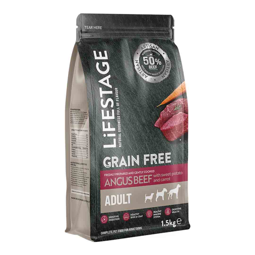 Lifestage Grain Free Dog Food, Angus Beef with Sweet Potato 1.5kg