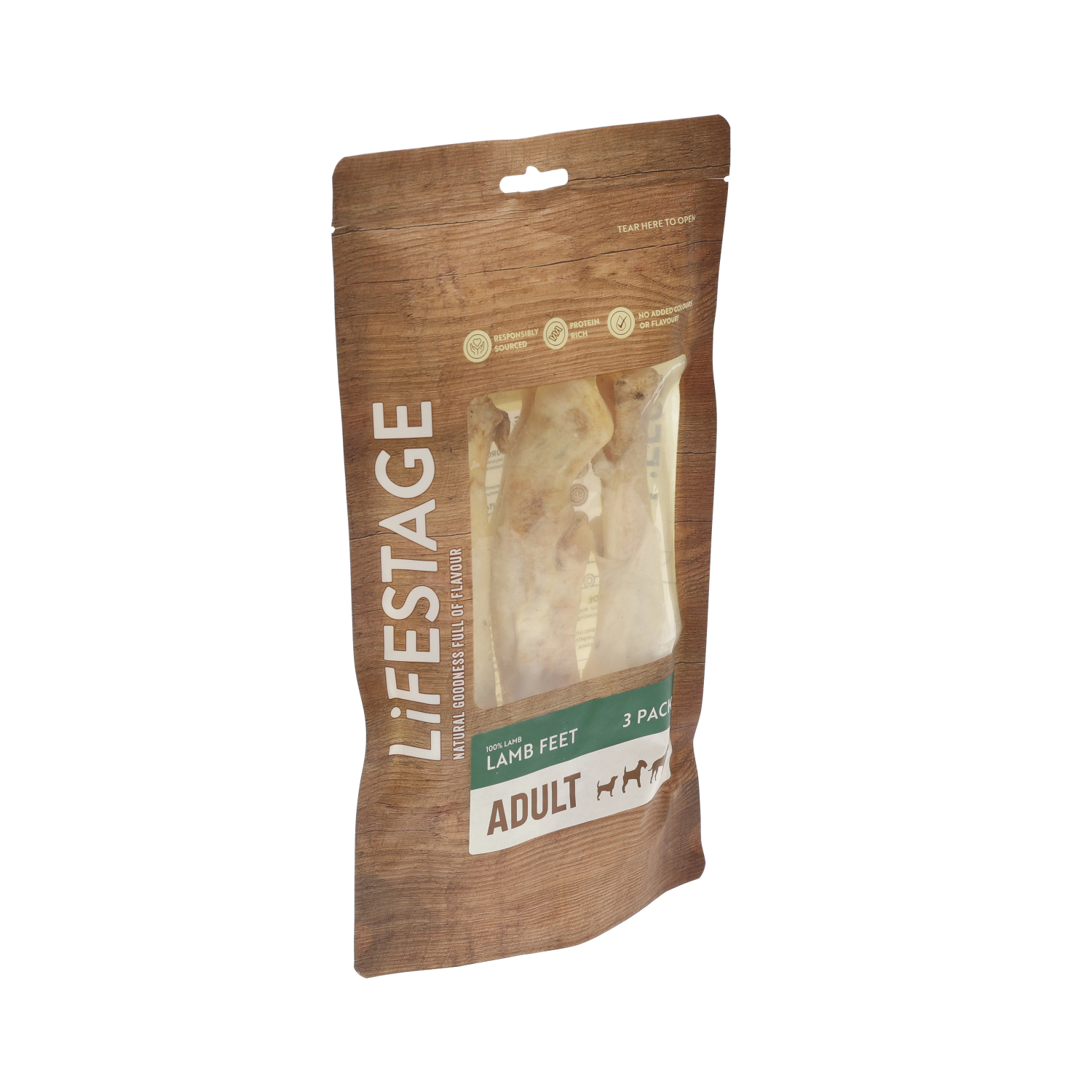 Lifestage Naturals Dog Treat, Lambs Feet, 3 Pack