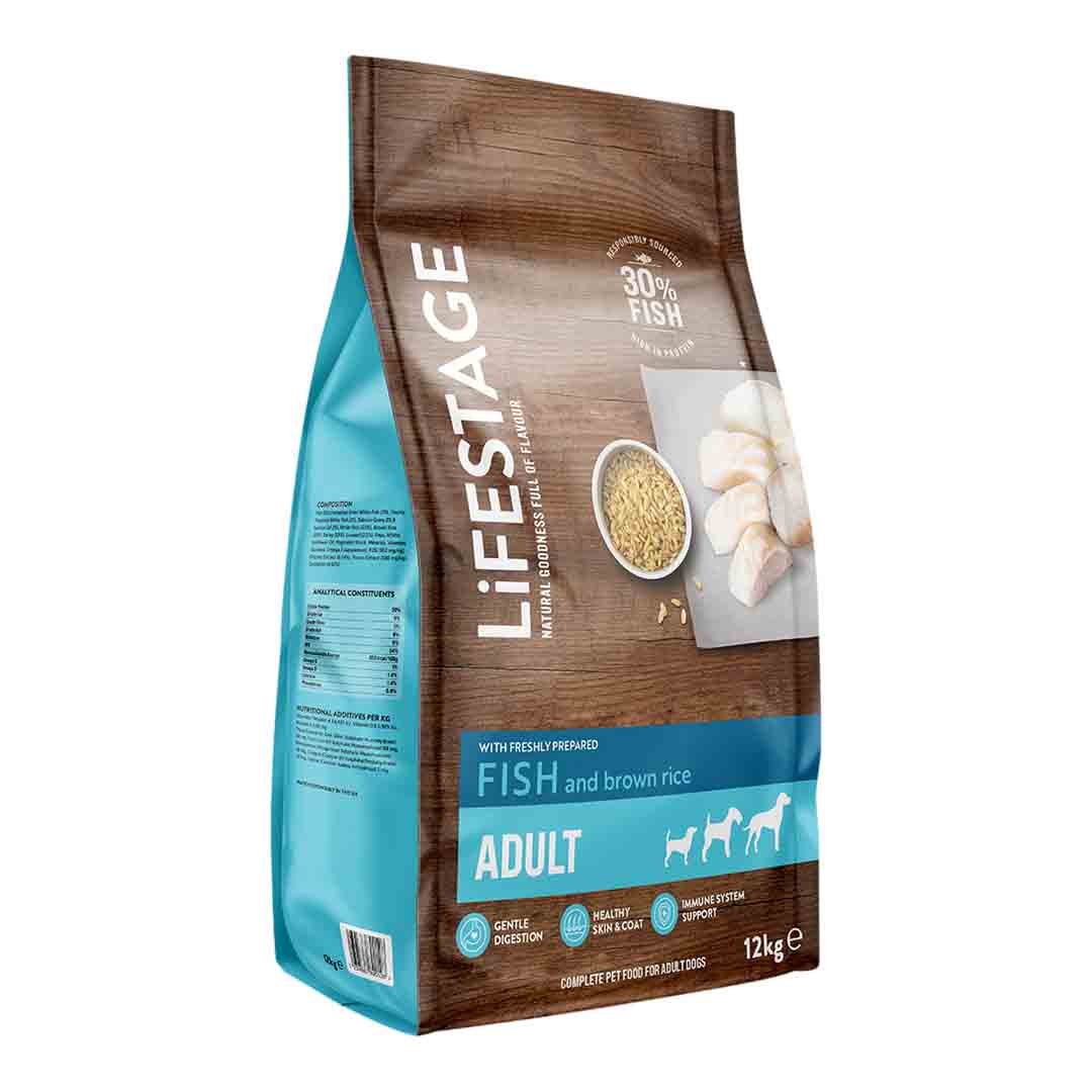 Lifestage Adult Dog Fish & Brown Rice 12kg