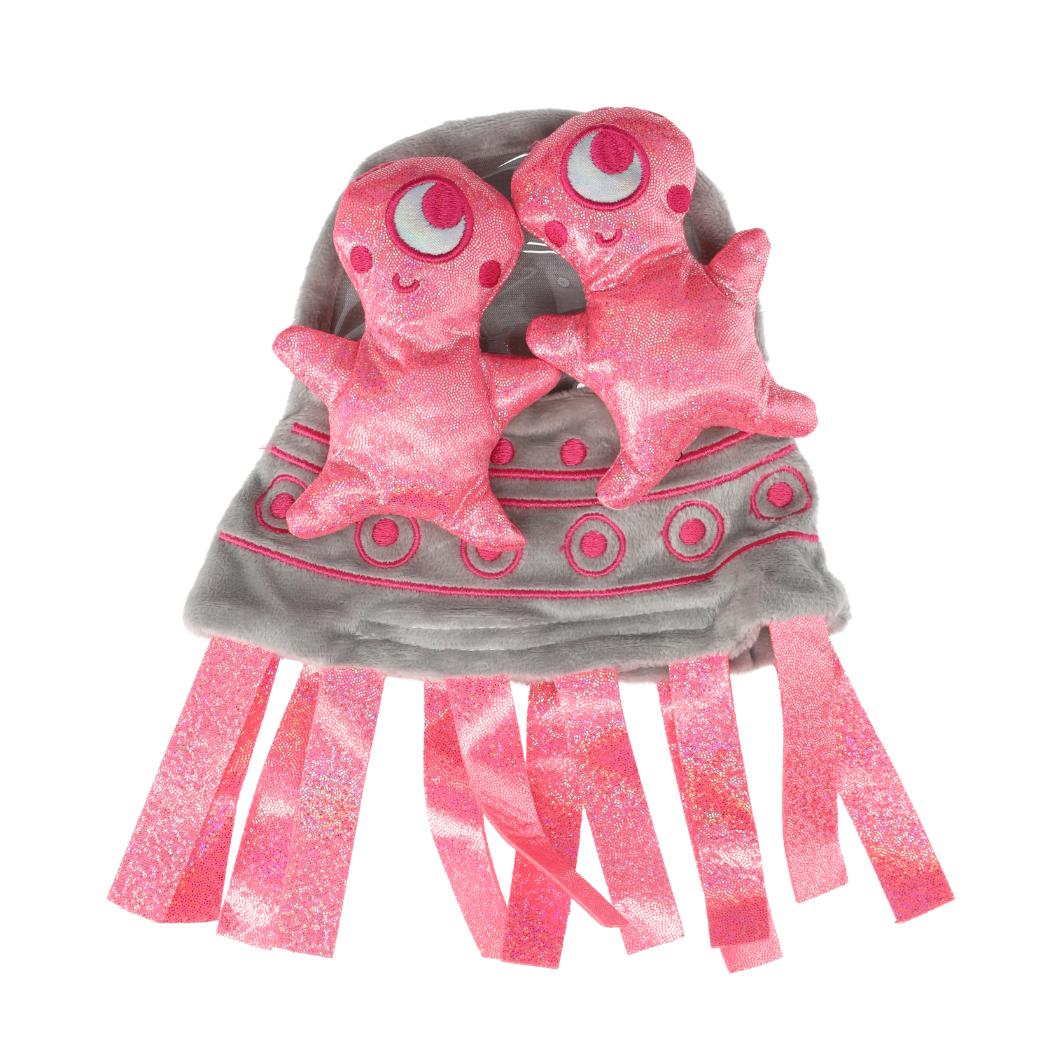 Smart Choice Squeaky Treat Hiding UFO Space Plush Dog Toy