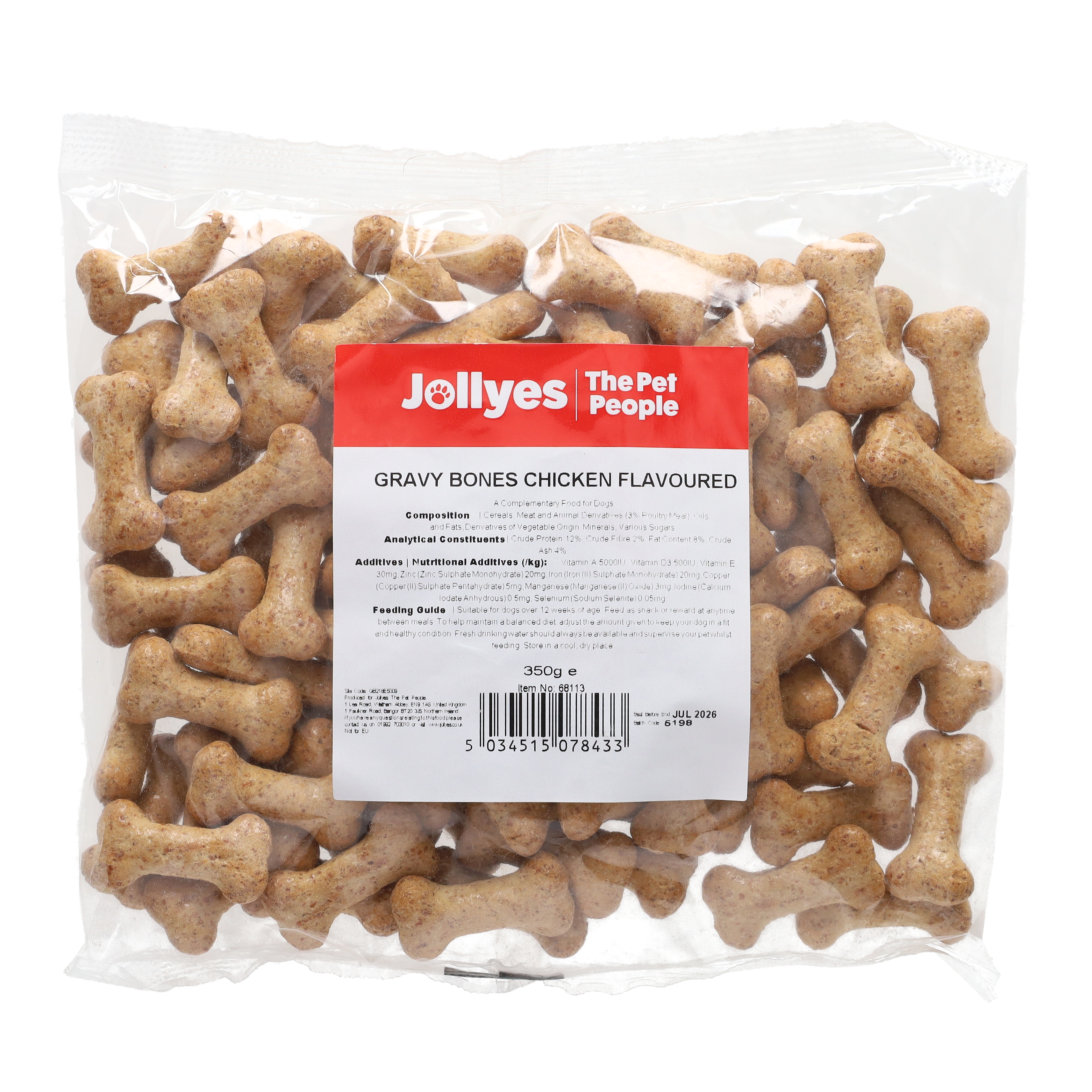 Jollyes Chicken Flavoured Gravy Bones Dog Treats 350g