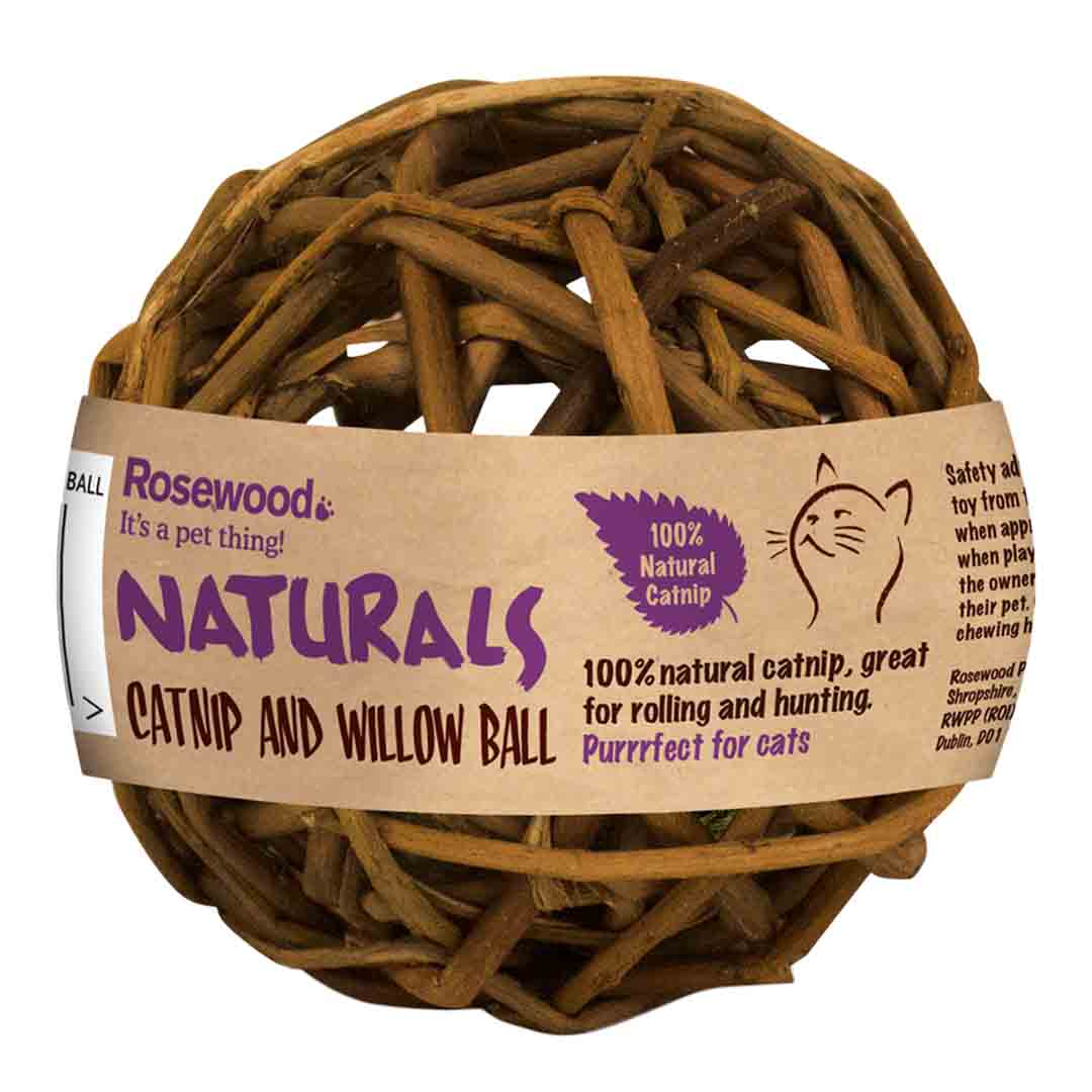 Rosewood Cat Naturals Bavarian Catnip & Willow Ball, Cat Toy