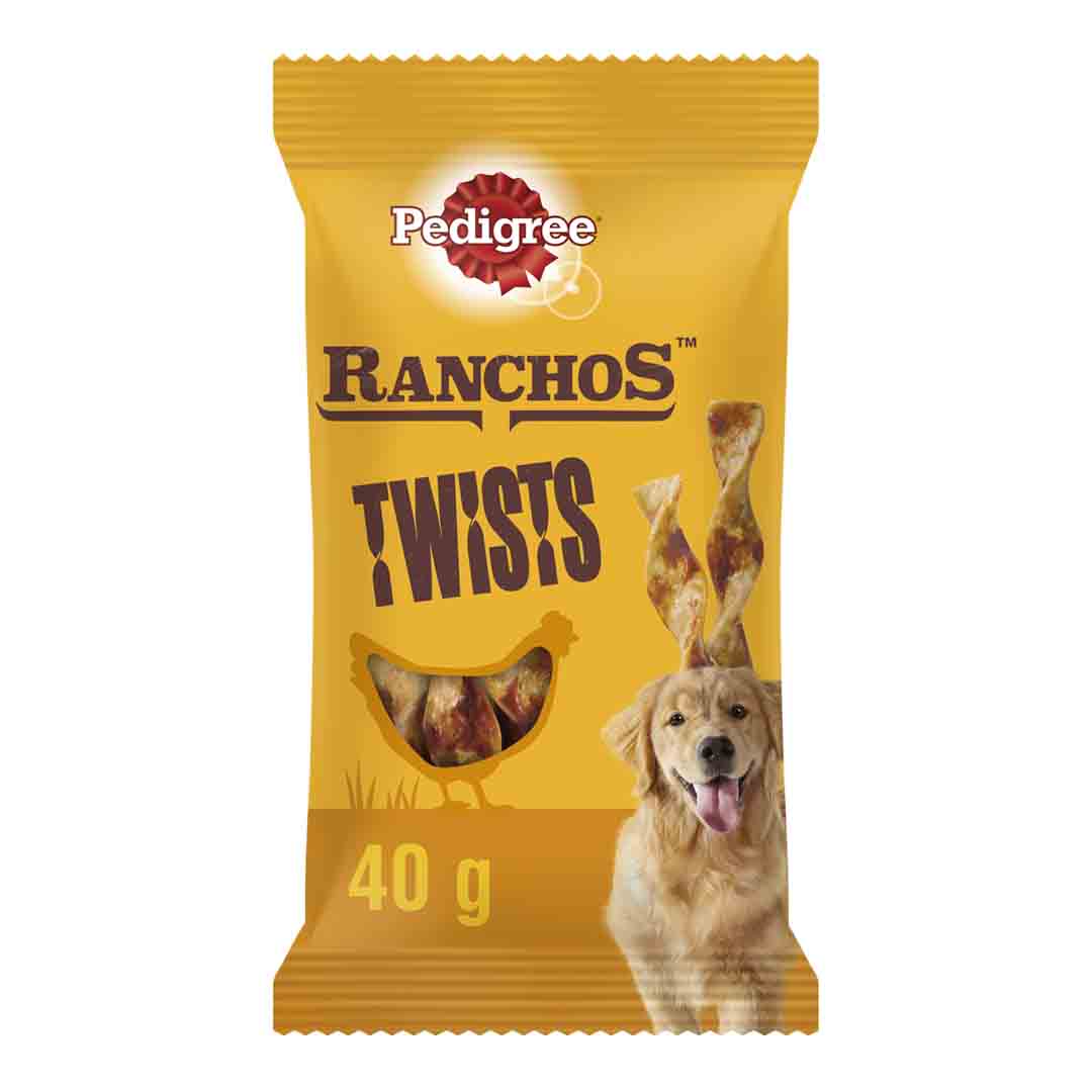 Pedigree Ranchos Twists Adult Dog Treats with Chicken 40g