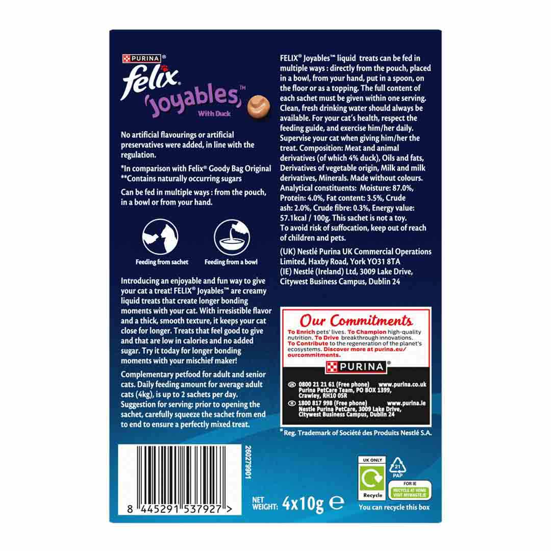 FELIX Joyables Duck Liquid Cat Treats 4x10g
