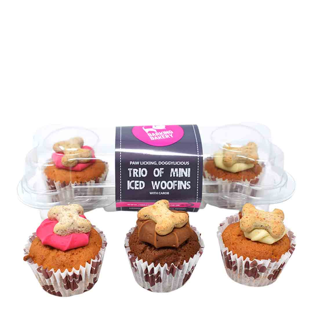 Barking Bakery Mini Iced Woofin Trio Dog Muffins