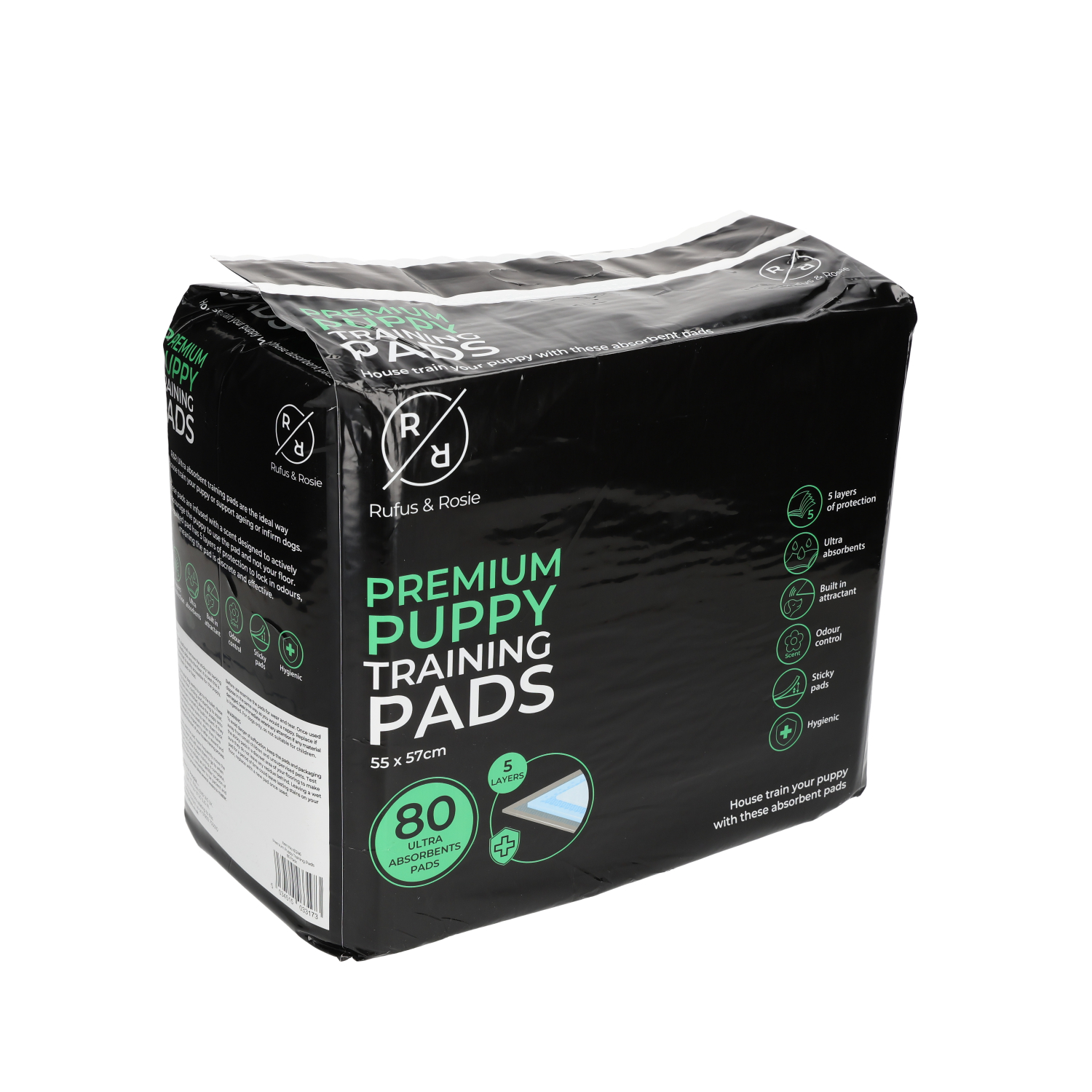 Rufus & Rosie Puppy Pads, 80 Pack