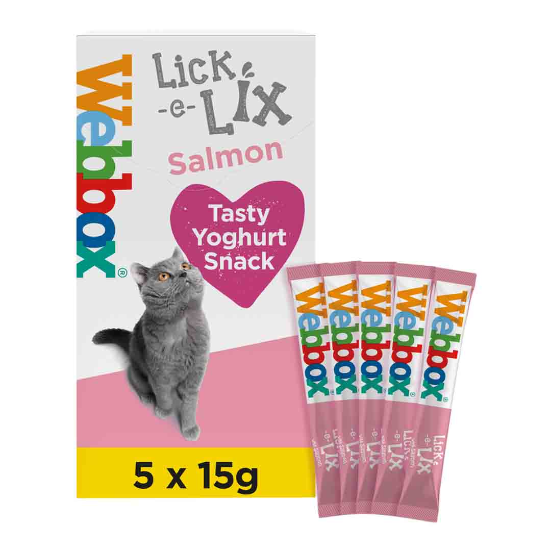 Webbox Cats Delight Lick-E-Lix with Salmon, Cat Treats, 5 Pack