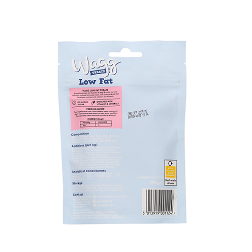 Wagg Low Fat Treats with Turkey & Rice, Dog Treats, 125g