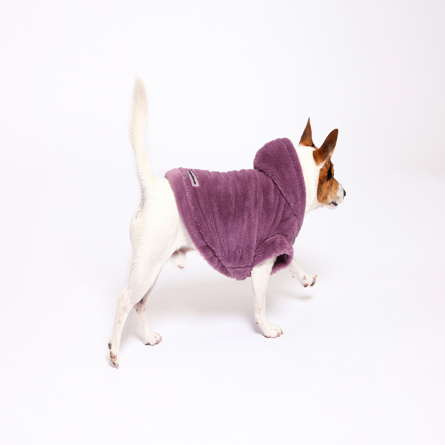 Rufus & Rosie Purple Faux Fur Dog Hoodie, XL