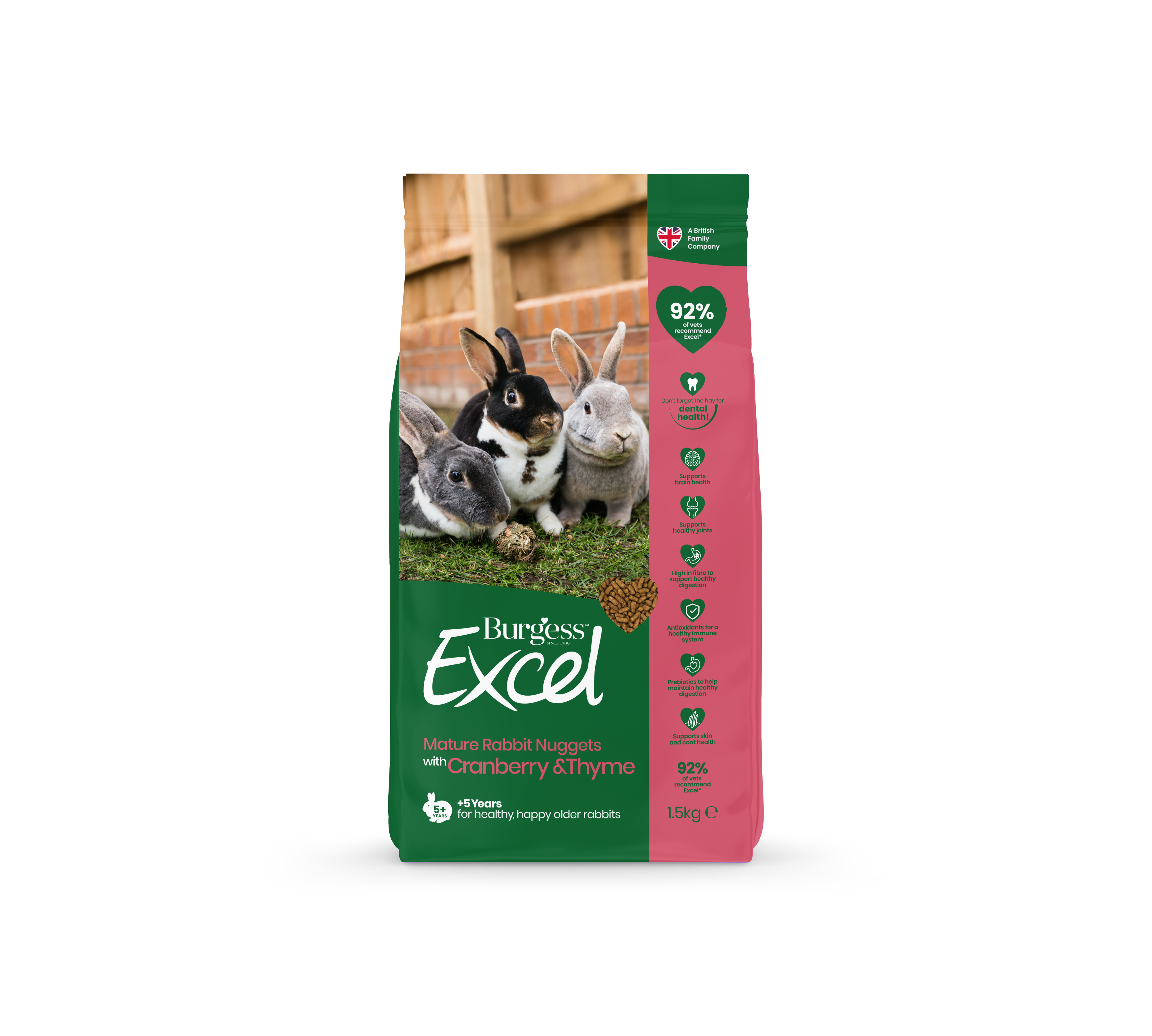 Excel Rabbit Mature Tasty Nuggets 1.5kg