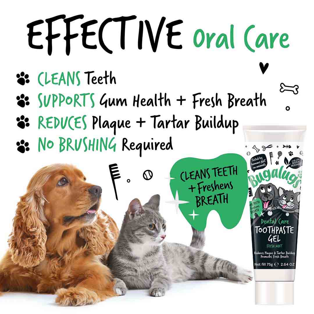 Bugalugs Dog & Cat Dental Brushing Teeth Gel 75g