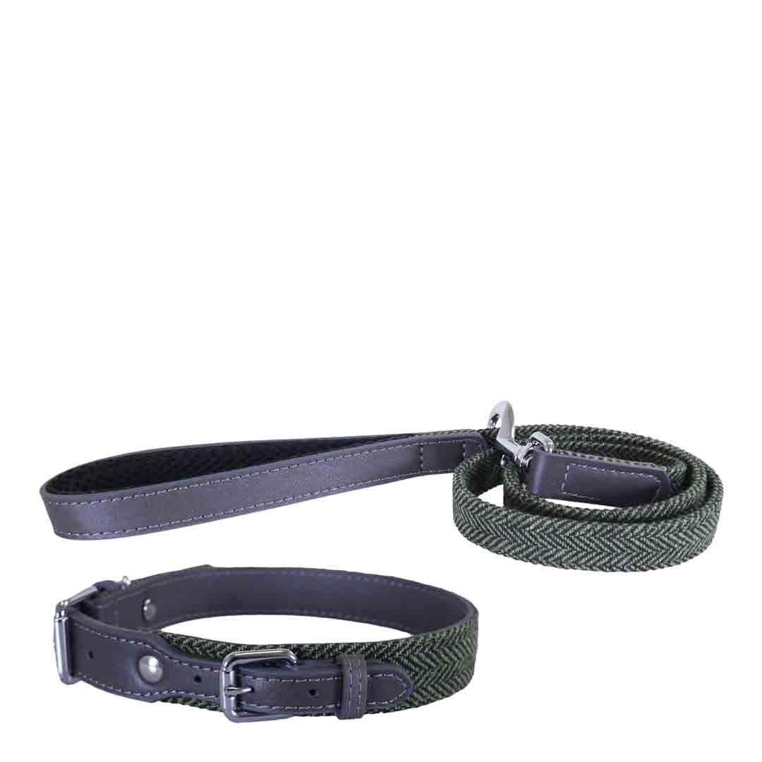 Rosewood Herringbone Dog Collar, Extra small