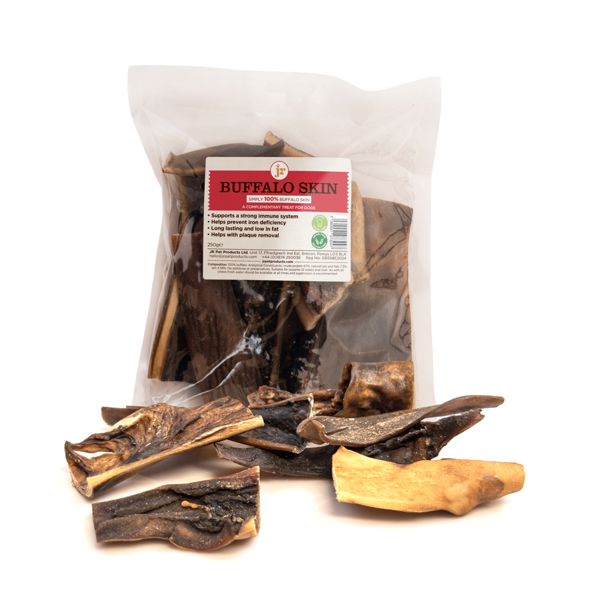 Jr Pet Products Dark Buffalo Skins 250g