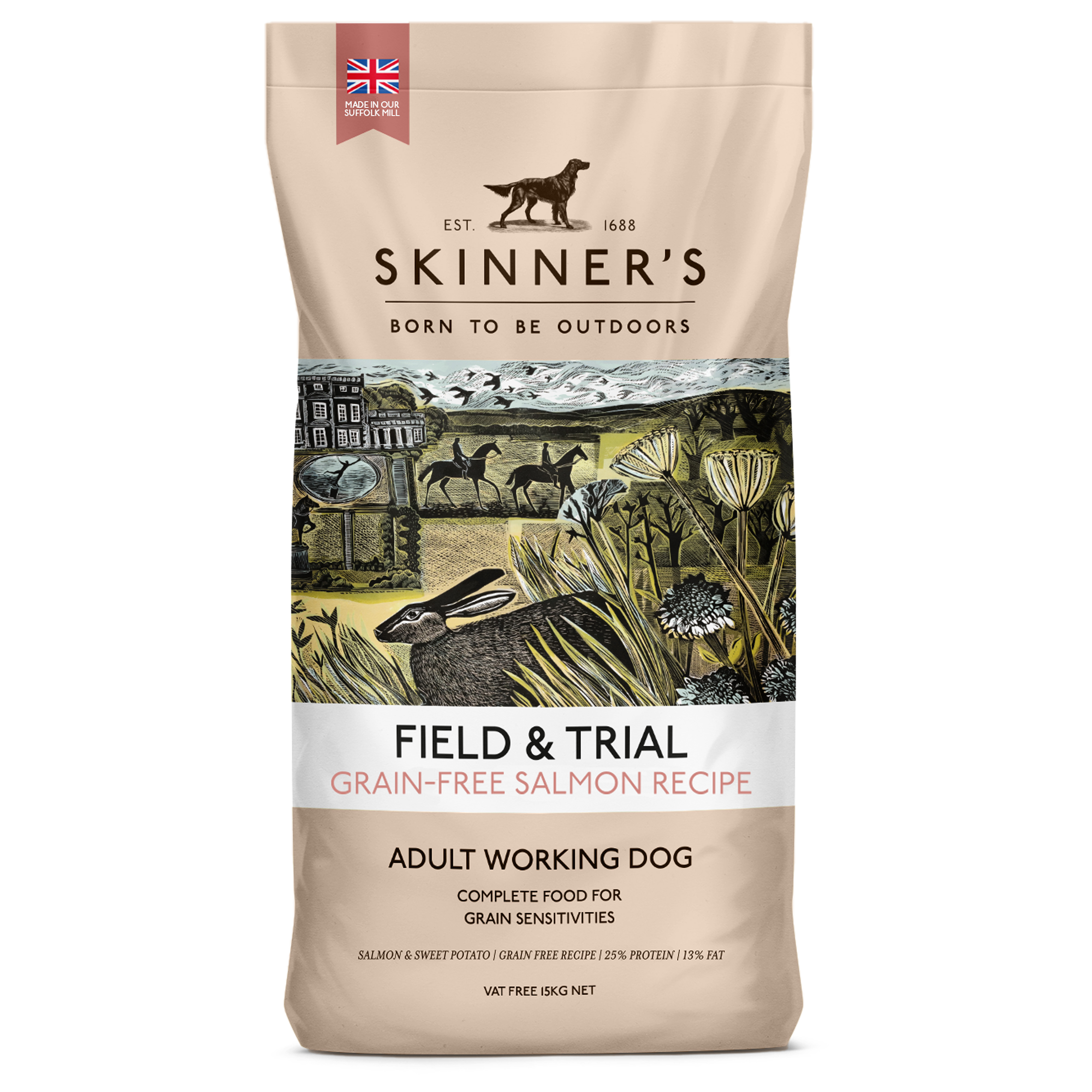Skinners Field & Trial Grain Free Salmon Working Dog Food 15KG
