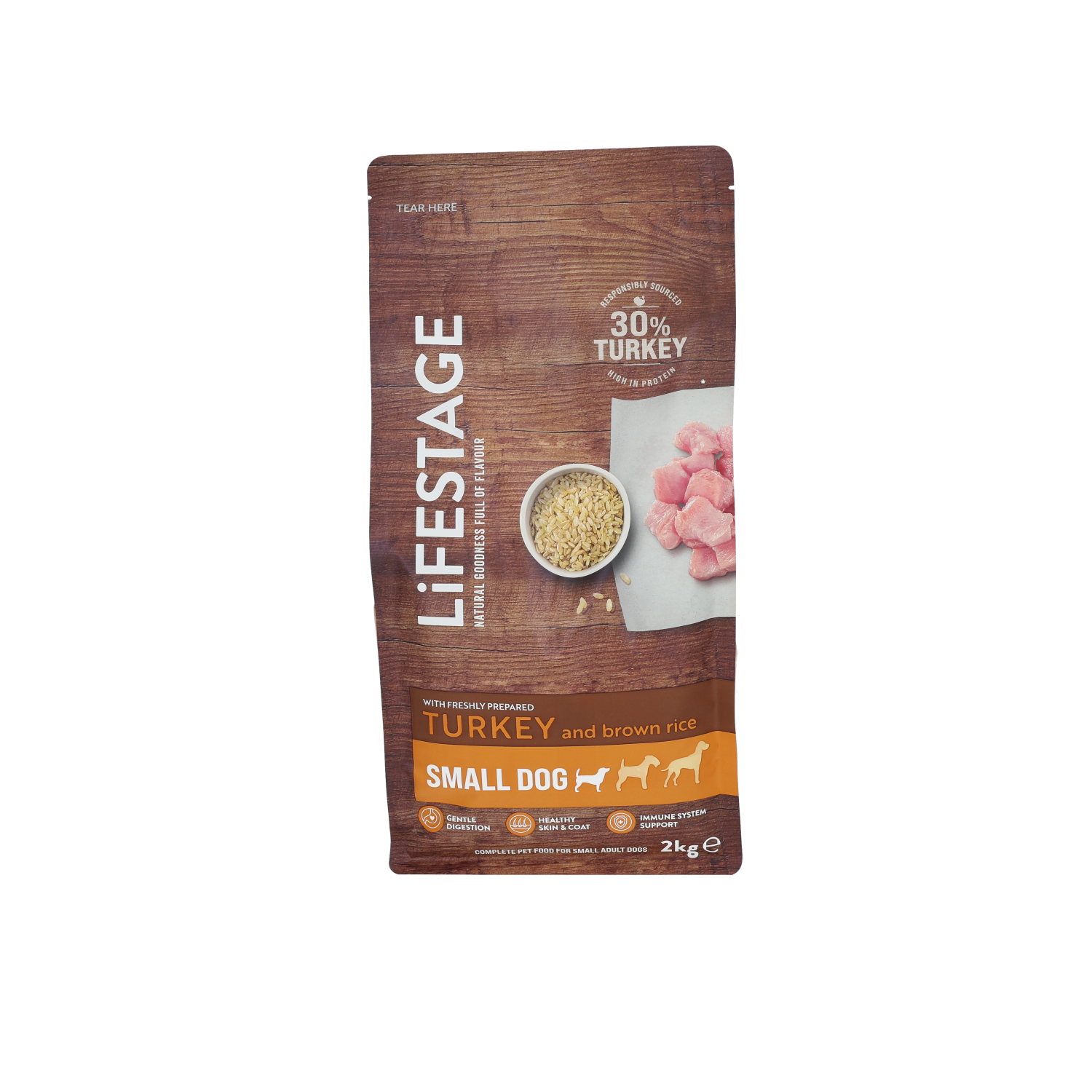 Lifestage Small Adult Dog Food Turkey & Brown Rice 2kg