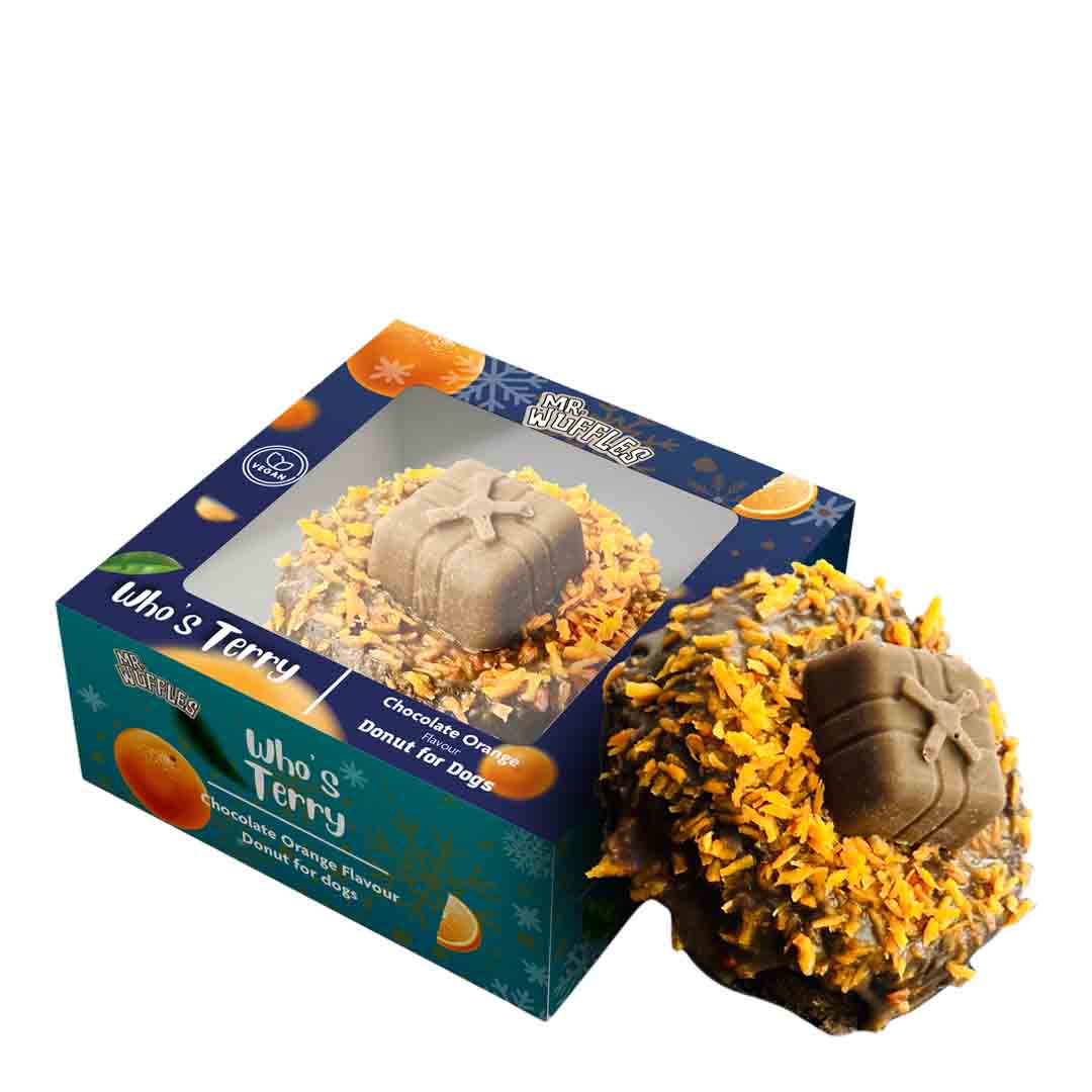 MR WUFFles Who's Terry Chocolate Orange Donut for Dogs, 70g