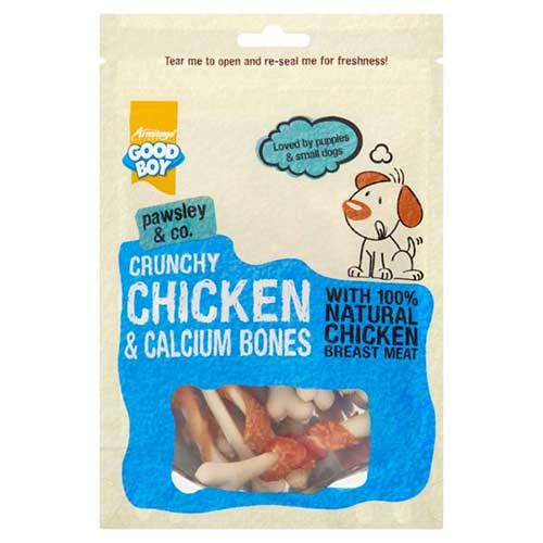 Good Boy Pawsley & Co Crunchy Chicken & Calcium Bones, Dog Chews, 100g