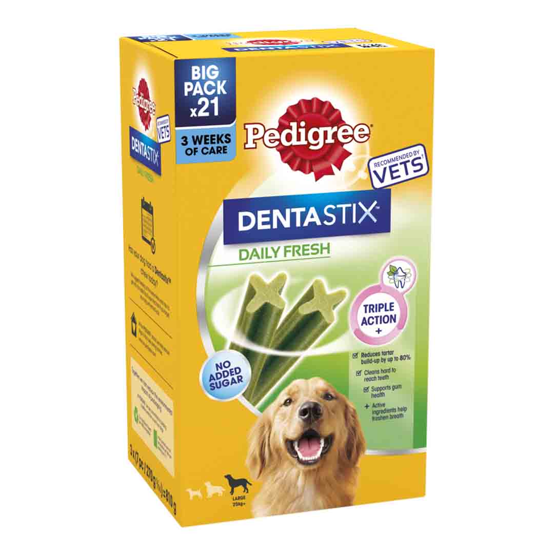 Pedigree Dentastix Fresh Large Dog, Dog Dental Chew, 21 Pack